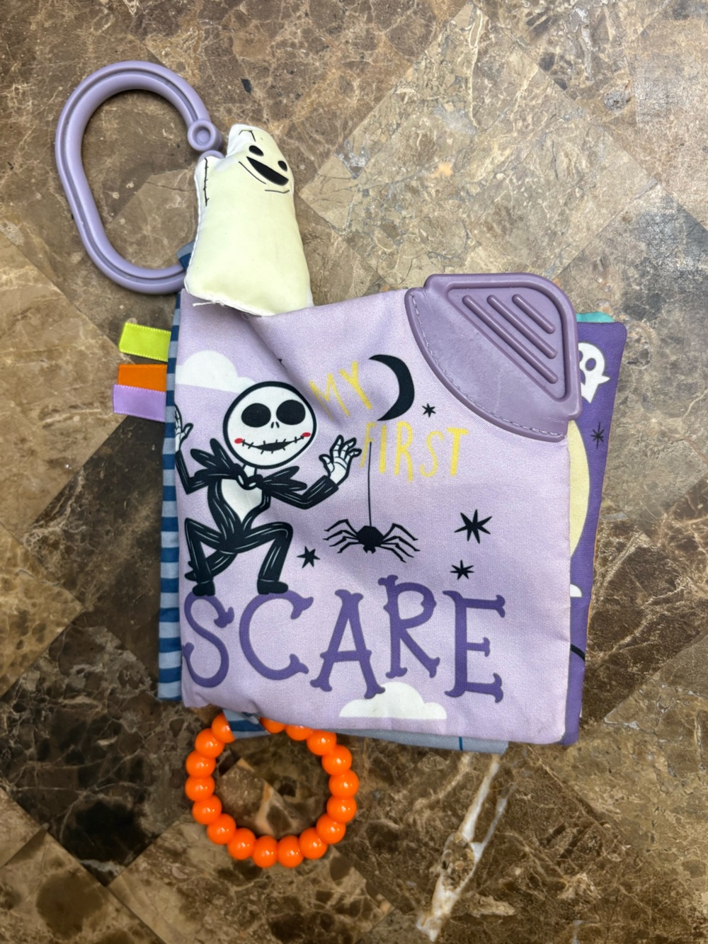 Disney Purple Jack Skellington Plush Teething Activity Book